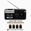 Retro Kaset Çalar Bluetooth Hoparlör 4 Band Radyo Mp3 Çalar FM USB TF Aux Girişli Siyah