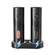 MPIA Premium Temassız Şarjlı Tuz Karabiber Baharat Değirmeni 2 Li Set 110 ml LED Işıklı Paslanmaz Çelik Bıçak Öğütücü