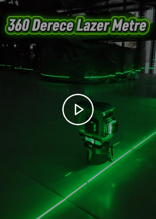 Assur 360 Derece 12 Köşe Otomatik Hizalamalı Yeşil Çizgili Su Terazili Lazer Metre Hizalama