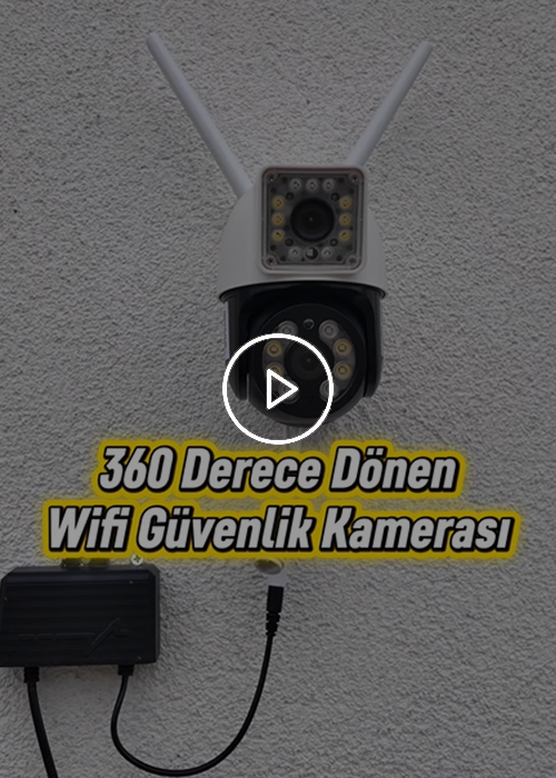 Çift Kameralı 360 Dönebilen Kablosuz Wifi Ip Kamera 1080P Full HD Renkli Gece Görüşlü Su Geçirmez Sesli Görüşme Hareket Takip