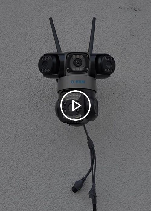 O-Kam Pro Solar Güneş Enerjili 4G Sim Kart Özellikli 3 Kameralı Ultra HD 360 Dönebilen Kablosuz Kamera Sesli Görüşme Renkli Gece Görüşü